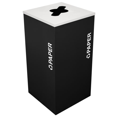 Ex-Cell Kaiser Classic Kaleidoscope 24 Gallon Square Paper Receptacle, Black